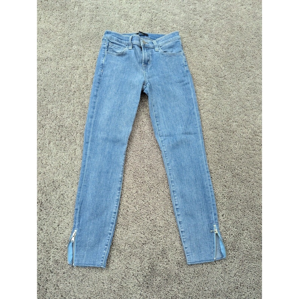 J Brand‎ Jeans Womens 24 Ankle Zip Low Rise Straight Denim Blue